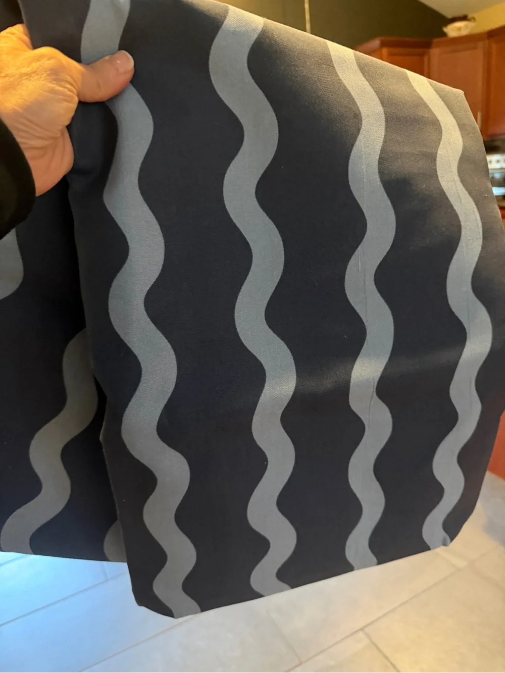 Pillowfort Blue Wave Stripe Shower Curtain